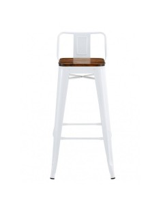 Taburete TOLIX con respaldo, acero blanco y asiento de... 2