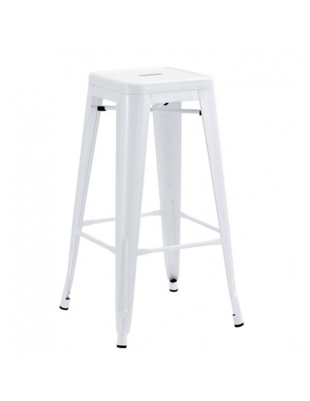 Taburete TOLIX de acero, color blanco.