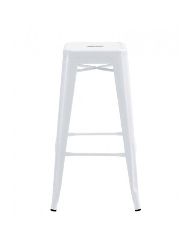 Taburete TOLIX de acero, color blanco.