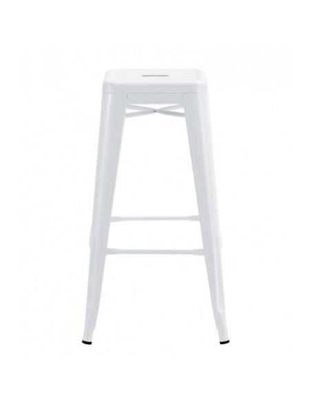 Taburete TOLIX de acero, color blanco.