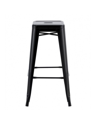 Taburete TOLIX de acero, color negro.