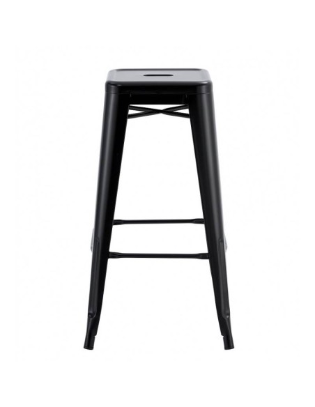Banqueta em aço TOLIX, acabamento preto.