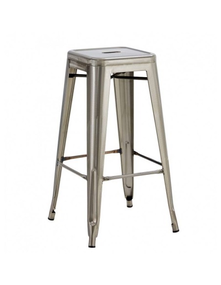 Banqueta em aço TOLIX, acabamento plata.