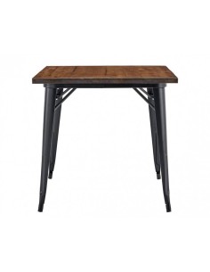 Mesa TOLEK WOOD 80 x 80, aço preto e madeira 2