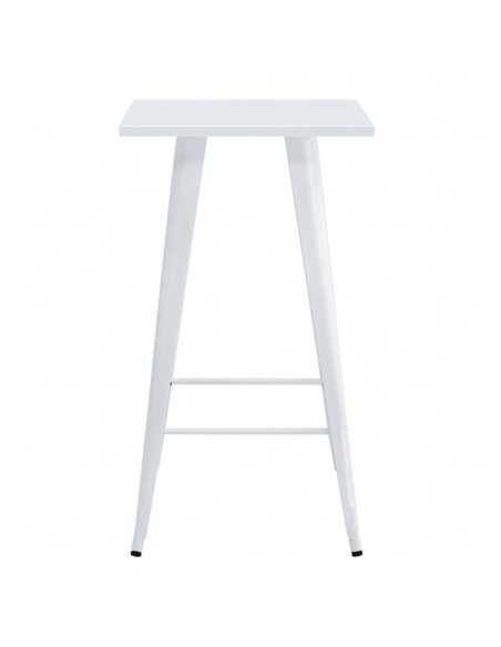Mesa alta TOLIX 60 x 60, acero en blanco.
