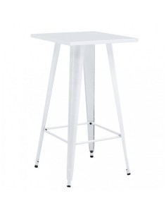 Mesa alta TOLIX 60 x 60, acero en blanco.