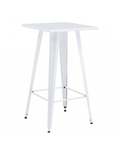 Mesa alta TOLIX 60 x 60, acero en blanco.