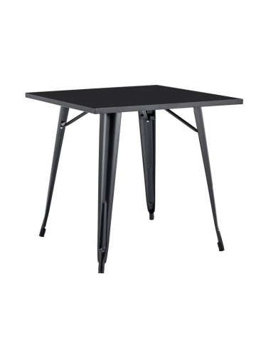 Mesa TOLIX 80 x 80, acero en negro.