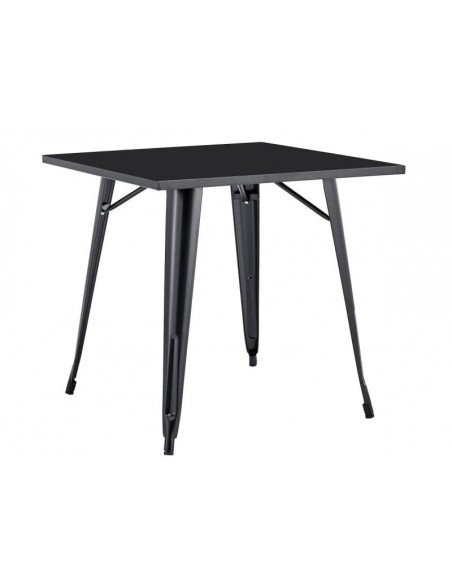 Mesa TOLIX 80 x 80, acero en negro.