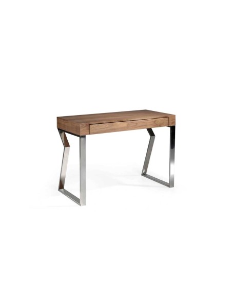 mesa secretaria, LIND 120 x 60, NOGUEIRA e AÇO CROMADO