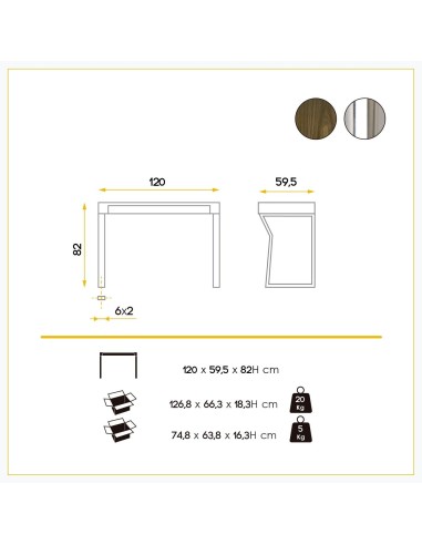 mesa secretaria, LIND 120 x 60, NOGUEIRA e AÇO...