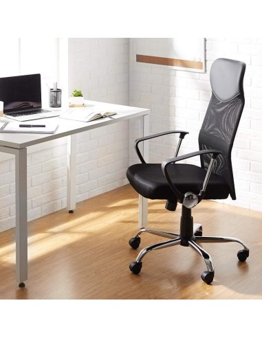 Sillón de oficina TINO, piel sintética negra y...