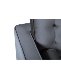 Sofá contemporáneo 2 plazas FLOR 143x80, tejido velvet gris. 2