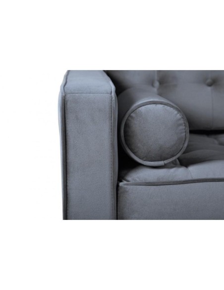 Sofá contemporáneo 3 plazas FLOR, tejido velvet gris.