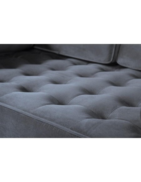 Sofá contemporáneo 3 plazas FLOR, tejido velvet gris.