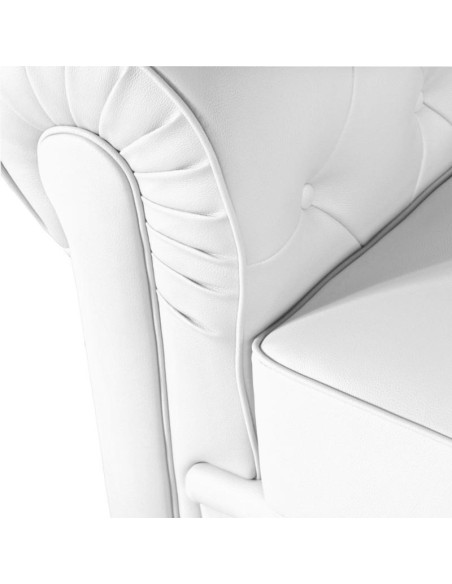 Poltrona CHESTER, imitação pele branco