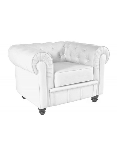 Sillón CHESTER, similpiel blanco