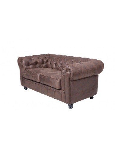 Sofá CHESTER, 2 plazas, similpiel chocolate...