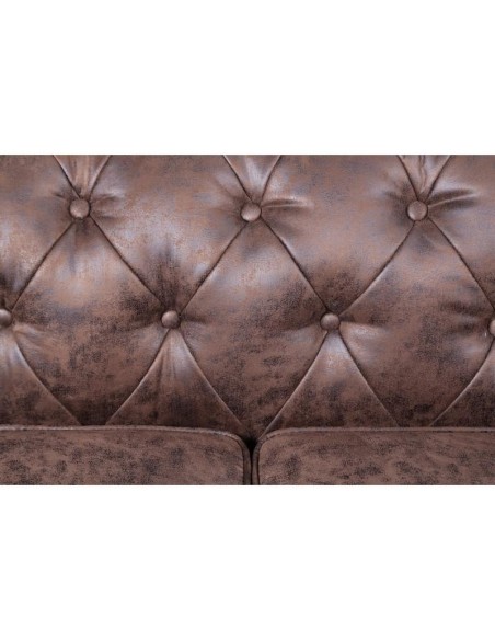 Sofá CHESTER, 2 lugares, couro sintético vintage chocolate