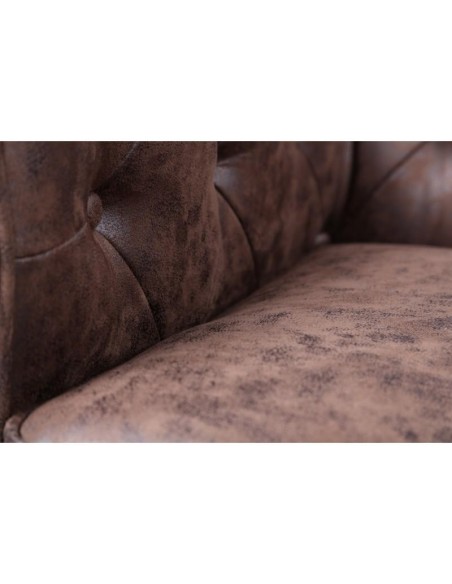 Sofá CHESTER, 2 lugares, couro sintético vintage chocolate
