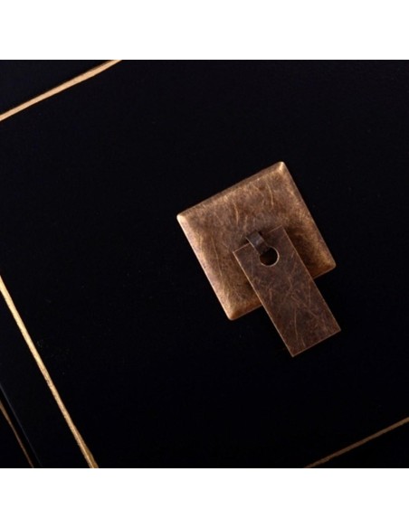Aparador Oriental 8 cajones TAO 130 X 24, madera negro y oro.