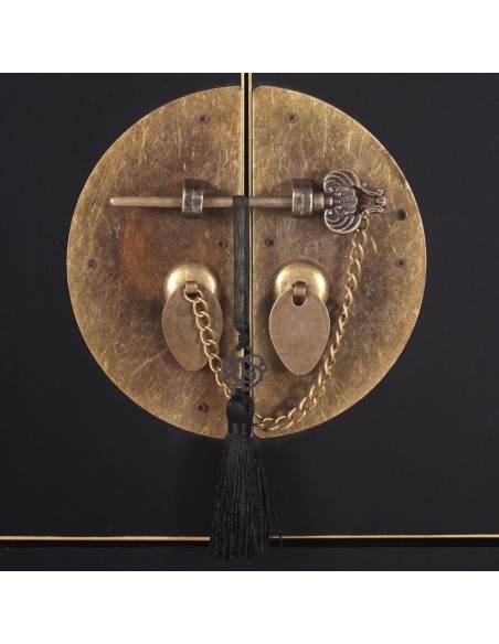 Consola TAO Oriental 95 x 26, 4 portas e 3 gavetas, preto e dourado