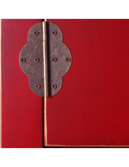 Consola Oriental TAO 63 x 26 cm, 2puertas y 6 cajones color rojo.