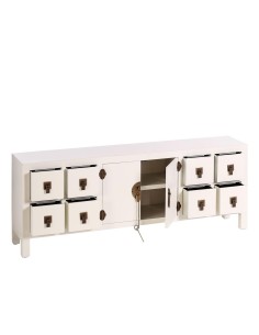 Aparador Oriental 8 cajones TAO 130 X 24, madera blanco y... 2