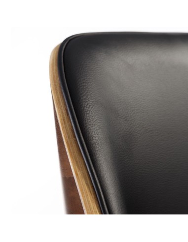 Silla de escritorio Madai de polipiel negro y...