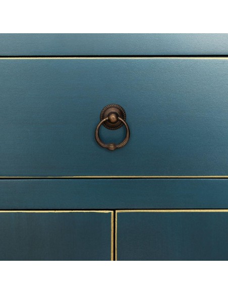 Consola TAO Oriental 63 x 26 cm, 2 portas e 6 gavetas,azul.