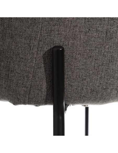 Silla con brazos Nadya tela gris o beige y metal negro.