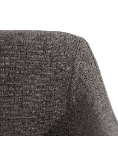 Silla con brazos Nadya tela gris o beige y metal negro.