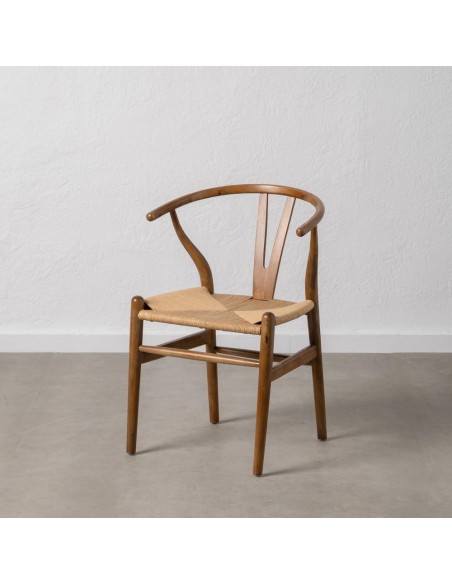 Silla nórdica MAJELA madera maciza de abedul y asiento de ratán.