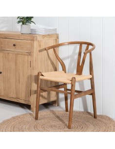 Silla nórdica MAJELA madera maciza de abedul y asiento de... 2