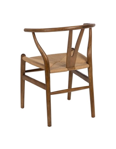 Silla nórdica MAJELA madera maciza de abedul y asiento de ratán.