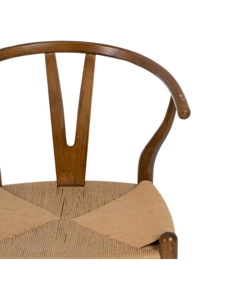 Silla nórdica MAJELA madera maciza de abedul y asiento de ratán.