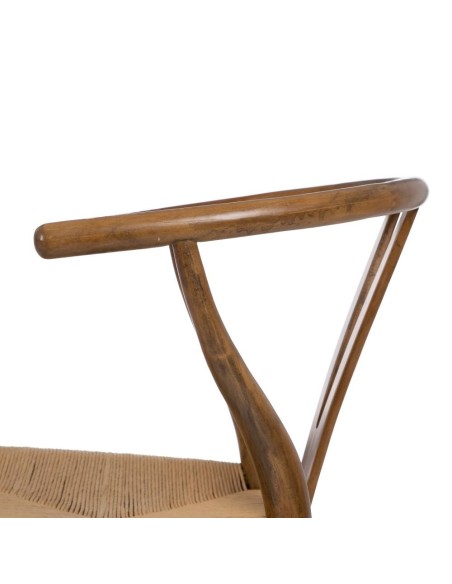 Silla nórdica MAJELA madera maciza de abedul y asiento de ratán.