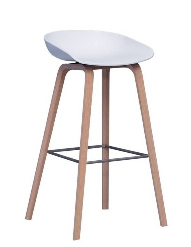 Taburete nordico para cocina Kawa, resina, madera