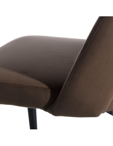 Silla Mael tejido café y patas de acero acabado...