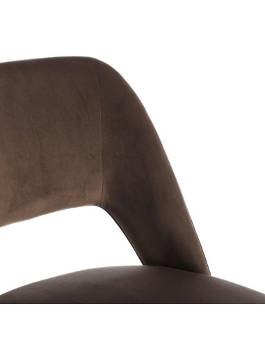 Silla Mael tejido café y patas de acero acabado...