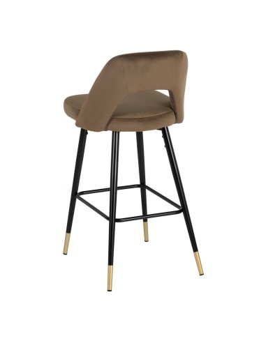 Banqueta Mael de 75 cm em tecido castanho e...