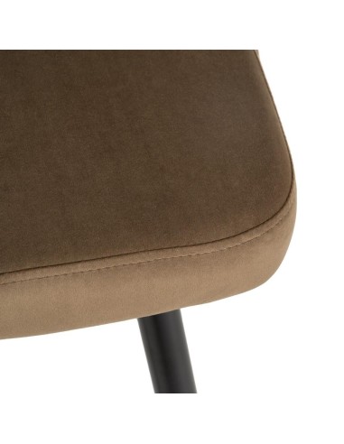 Taburete Mael 75 cm tejido café y patas de...