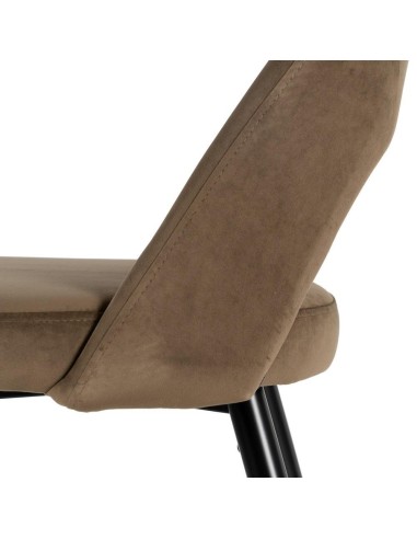 Taburete Mael 75 cm tejido café y patas de...