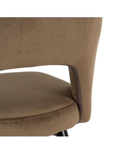 Taburete Mael 75 cm tejido café y patas de...