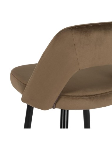 Taburete Mael 75 cm tejido café y patas de...