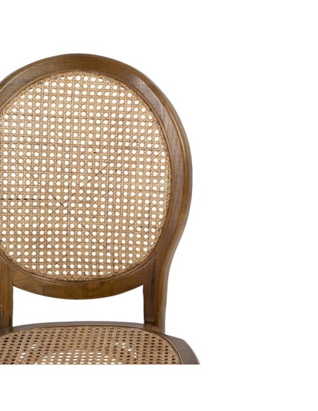 Silla DORIAN de madera maciza de abedul y asiento de ratán natural.