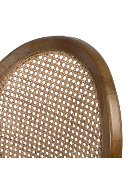 Silla DORIAN de madera maciza de abedul y asiento de ratán natural.