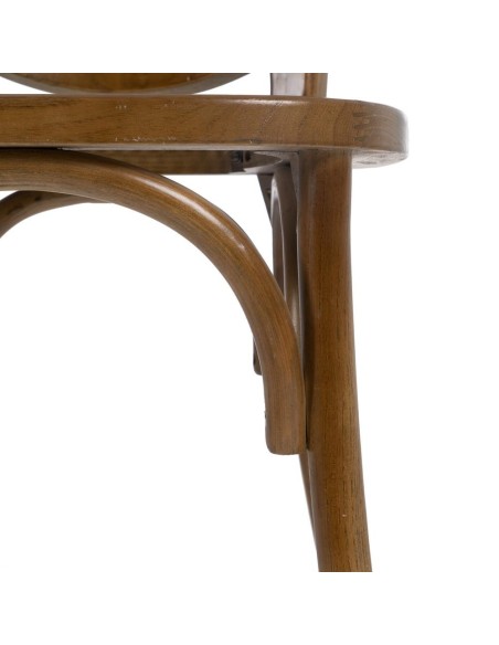 Silla DORIAN de madera maciza de abedul y asiento de ratán natural.