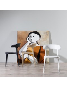 Silla ANIA APILABLE de POLIPROPILENO color Beige. 2