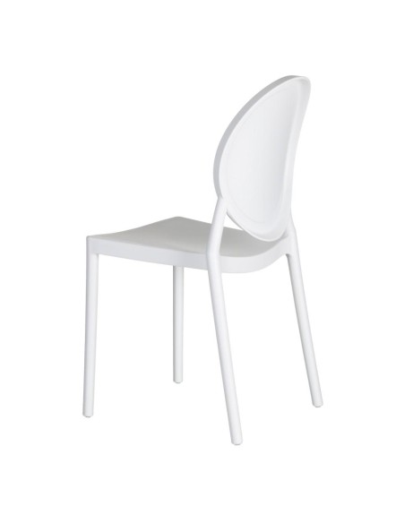 Silla HANNIA de POLIPROPILENO en color blanco ,APILABLE.
